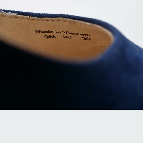 Jack Rogers Womens 9 M Midnight Laina Blue Suede Slip On Pointy Wedge Pumps - Picture 9 of 10